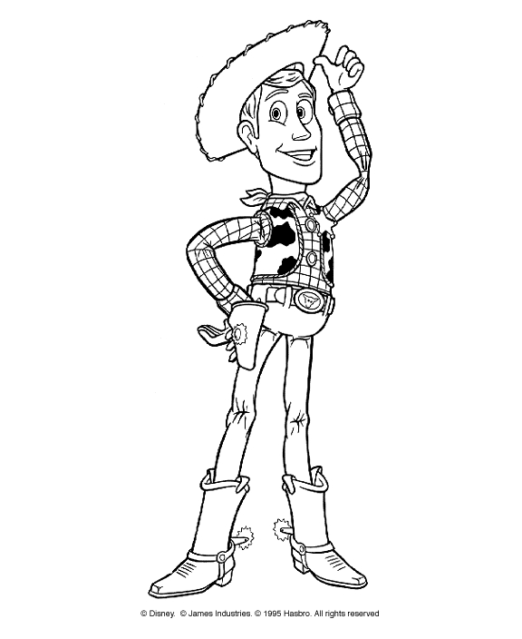 Coloriage de Woody et Buzz dans un décor d'aventure