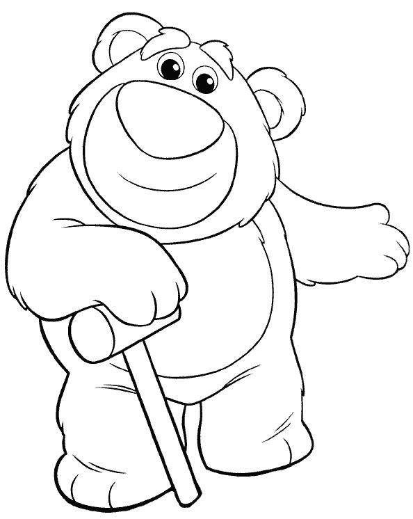 Coloriage d'un groupe de jouets de Toy Story en pleine aventure