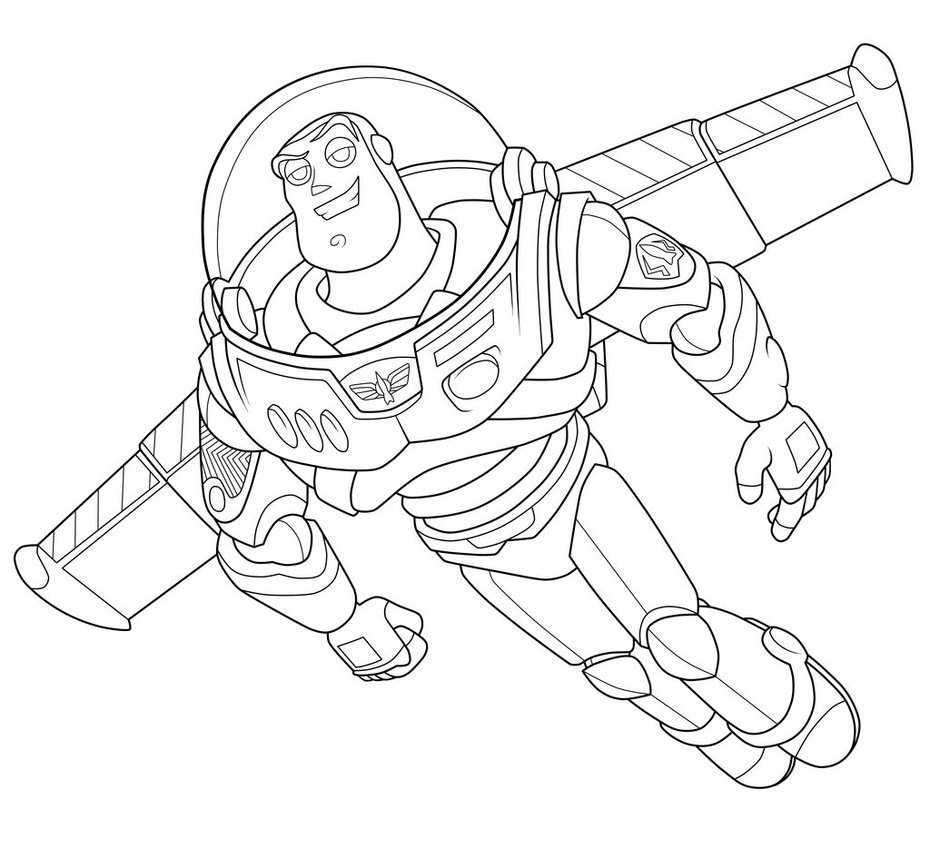 Scène de coloriage avec Woody et Buzz dans un décor ludique