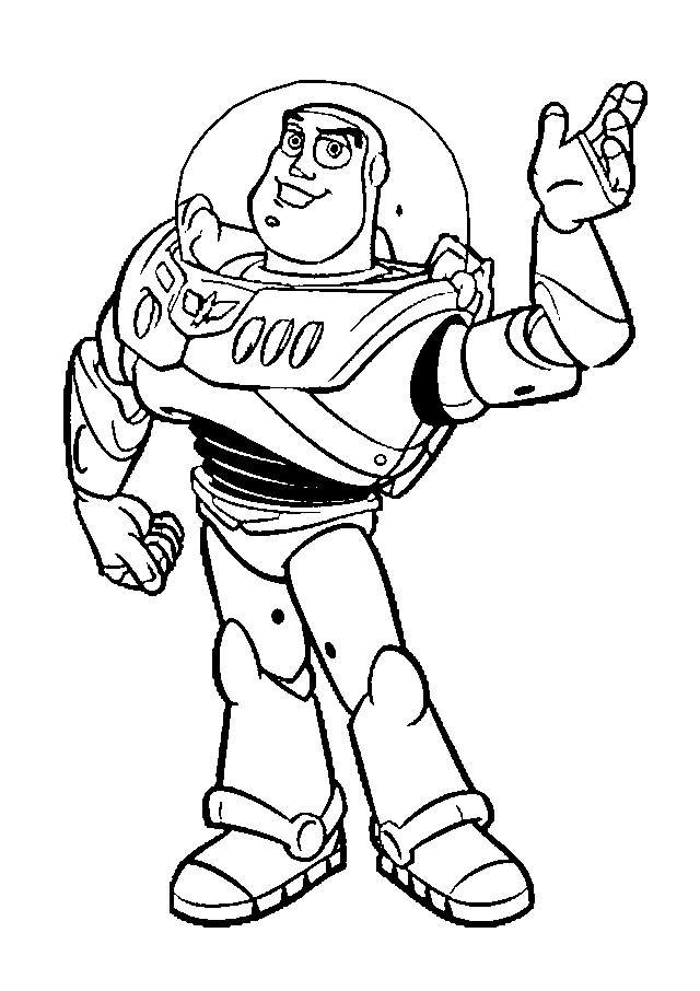 Coloriage de Buzz l'Éclair et Woody dans une scène de Toy Story