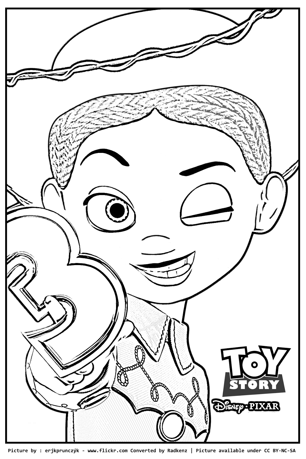 Coloriage de Buzz l'Éclair et Woody dans un décor de jouets