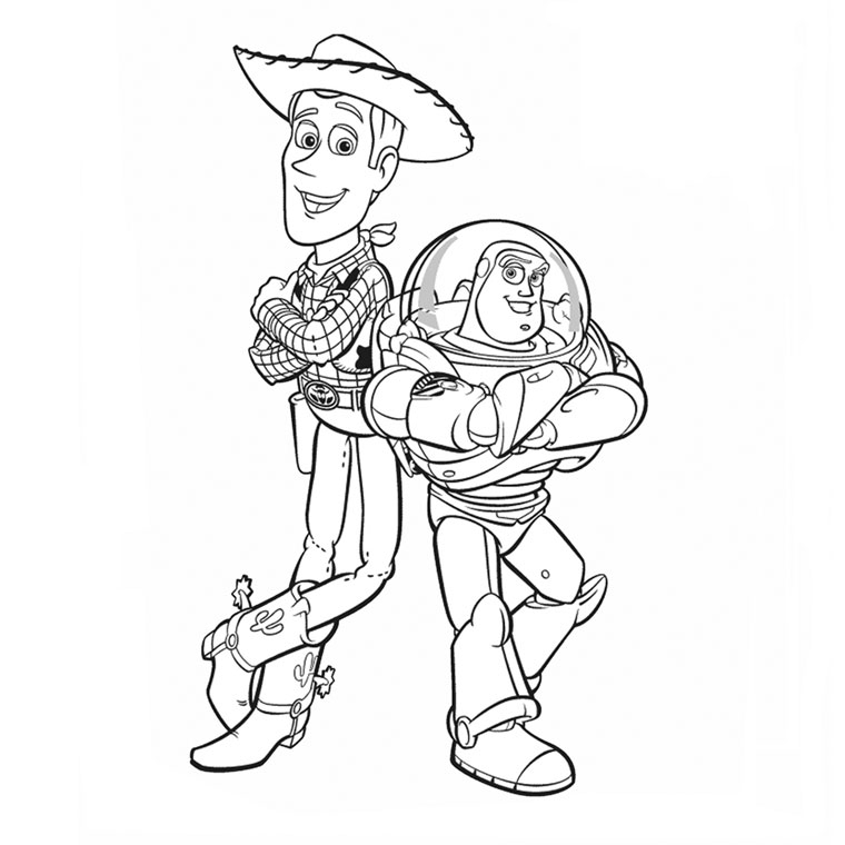 Héros de Toy Story en pleine aventure au milieu d'un décor ludique