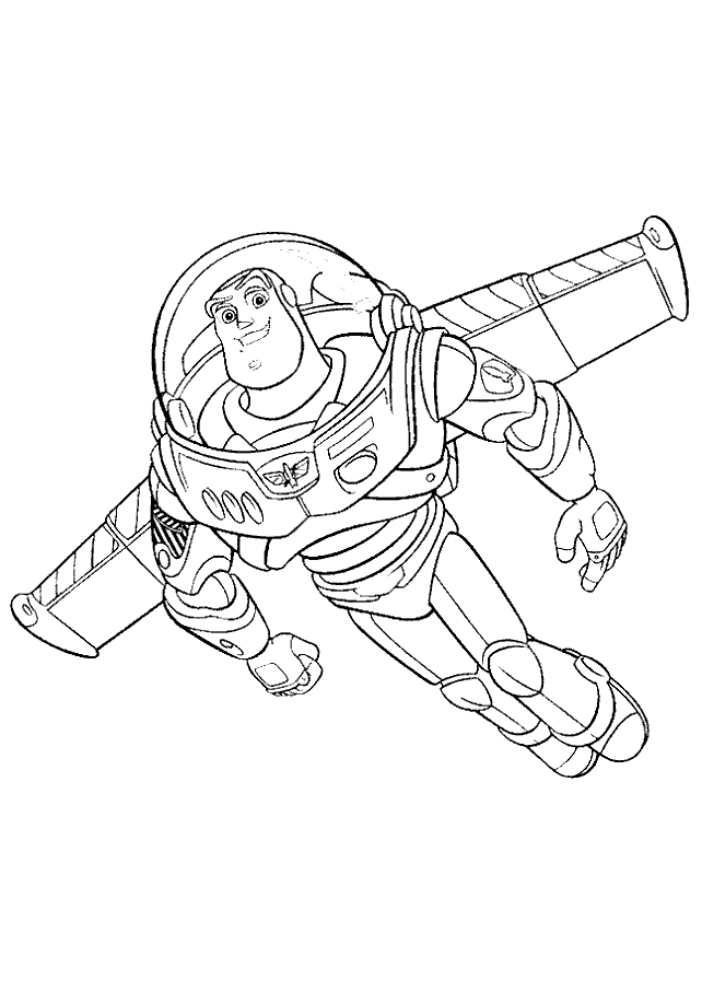 Coloriage de Woody et Buzz l'Éclair en pleine aventure dans l'univers de Toy Story
