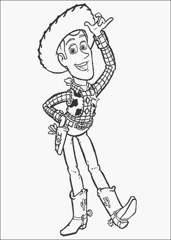 Coloriage de Woody et Buzz dans une aventure de Toy Story
