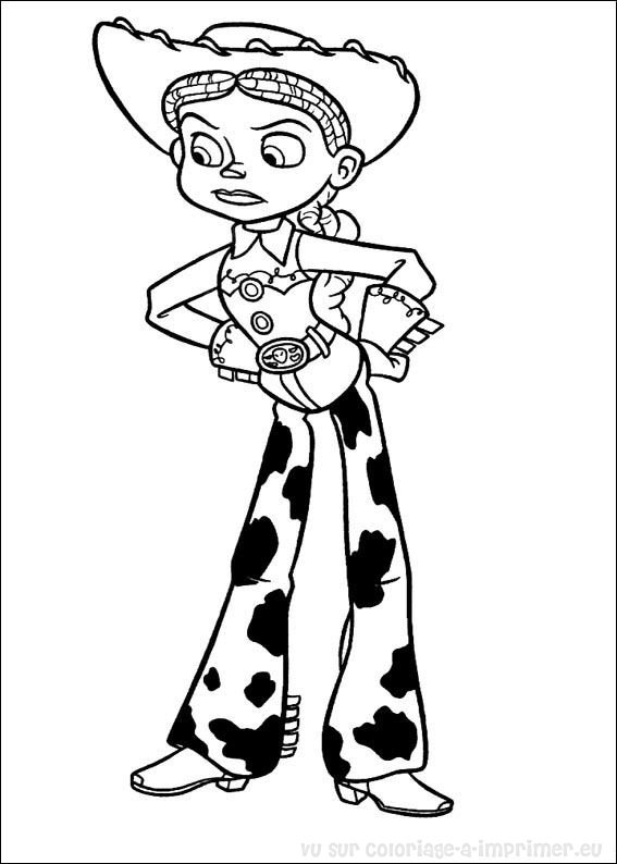 Coloriage de Woody et Buzz dans une scène de Toy Story