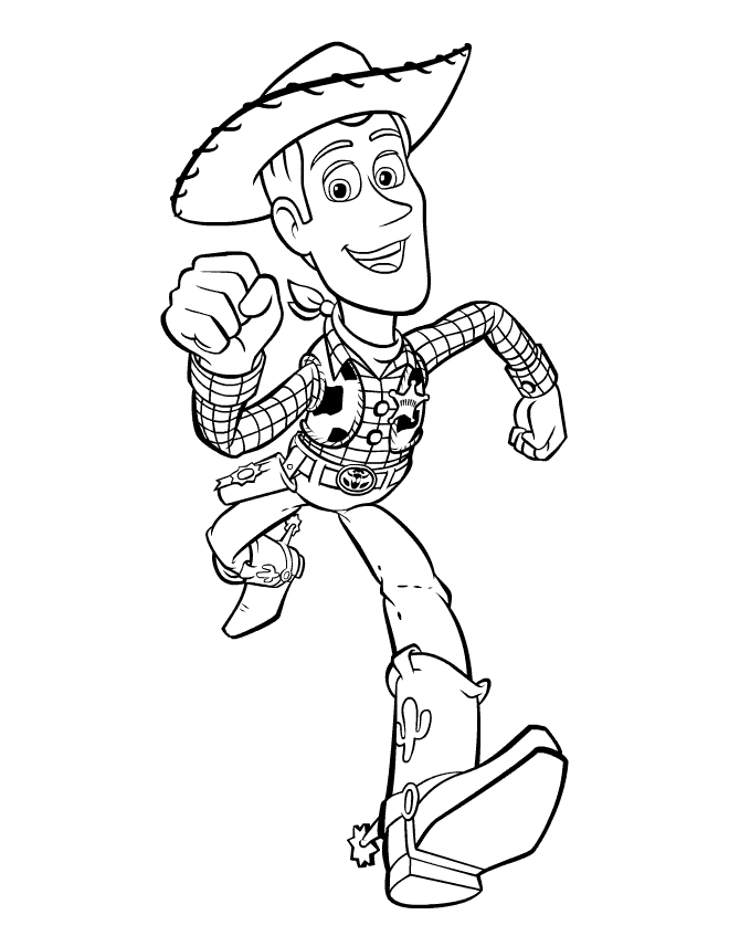 Coloriage de Buzz Lightyear et Woody dans un décor de jouets