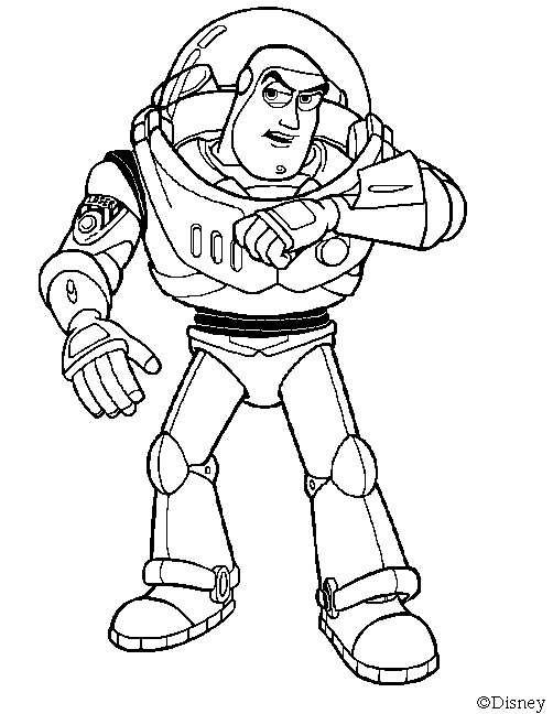 Scène de coloriage avec Woody et Buzz dans un décor de jouets