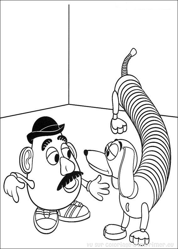 Coloriage de Woody et Buzz dans l'univers de Toy Story