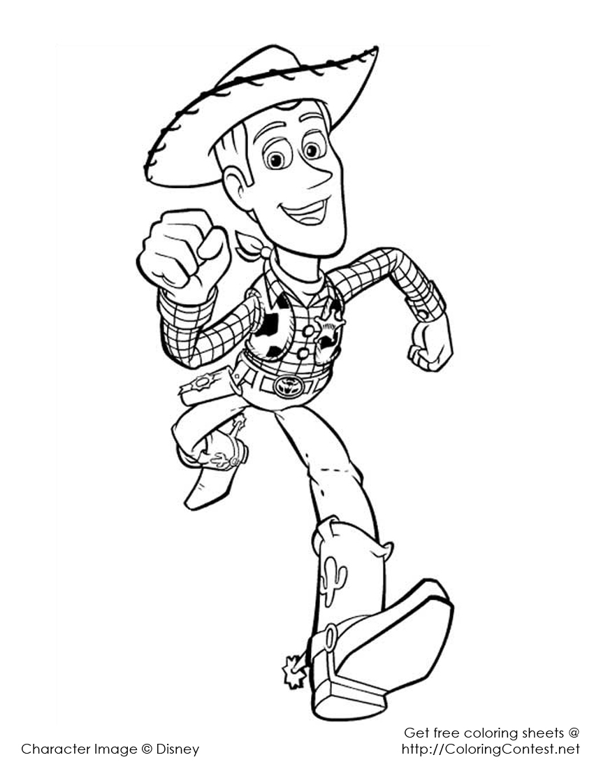 Coloriage de Woody et Buzz dans une scène de Toy Story
