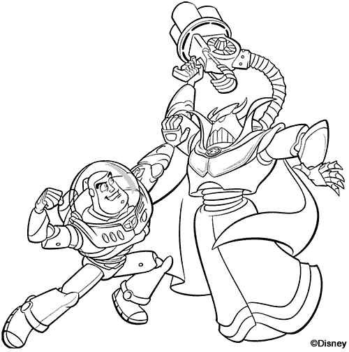 Coloriage des personnages de Toy Story en pleine aventure