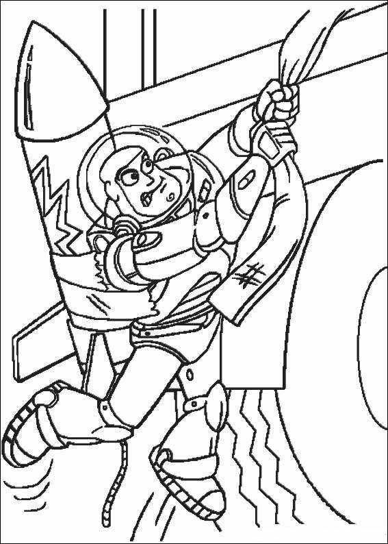 Coloriage d'une scène emblématique de Toy Story avec Woody et Buzz