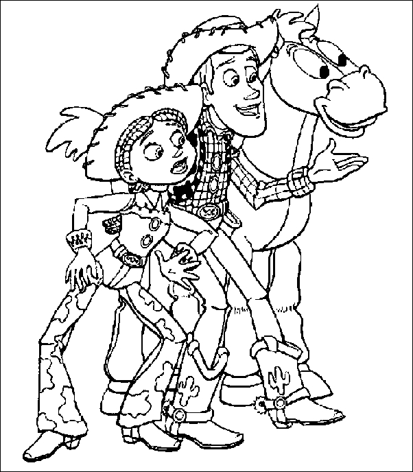 Coloriage de Woody et Buzz dans l'univers de Toy Story