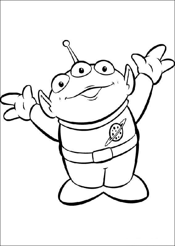 Coloriage de Woody et Buzz dans un décor de jouets