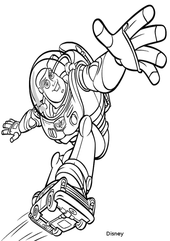 Coloriage de Woody et Buzz Lightyear dans une scène de Toy Story
