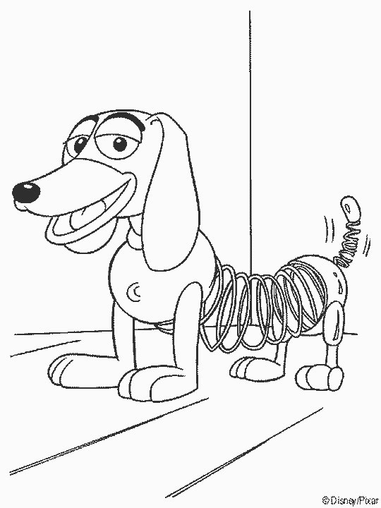 Scène de coloriage des personnages de Toy Story en pleine aventure
