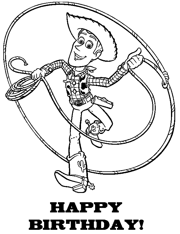 Coloriage de Woody et Buzz dans une scène de Toy Story