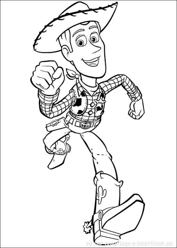 Coloriage d'un groupe de jouets de Toy Story en pleine aventure