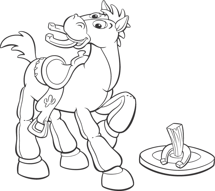 Coloriage de Woody et Buzz Lightyear dans une scène de Toy Story