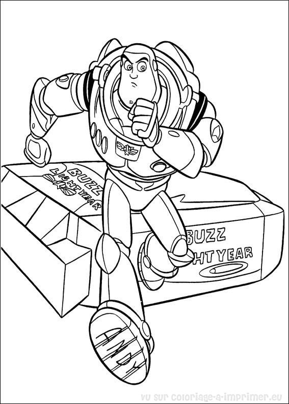 Coloriage de Woody et Buzz Lightyear dans une scène de Toy Story