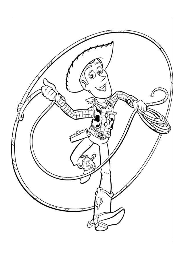 Coloriage représentant des jouets de Toy Story en pleine aventure