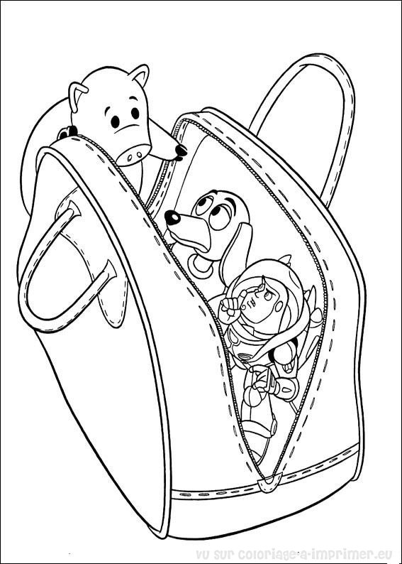 Coloriage de Woody et Buzz dans une scène emblématique de Toy Story