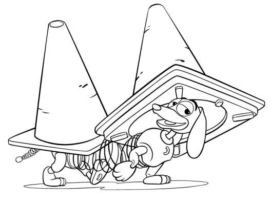 Coloriage de Woody et Buzz sur une scène d'aventure