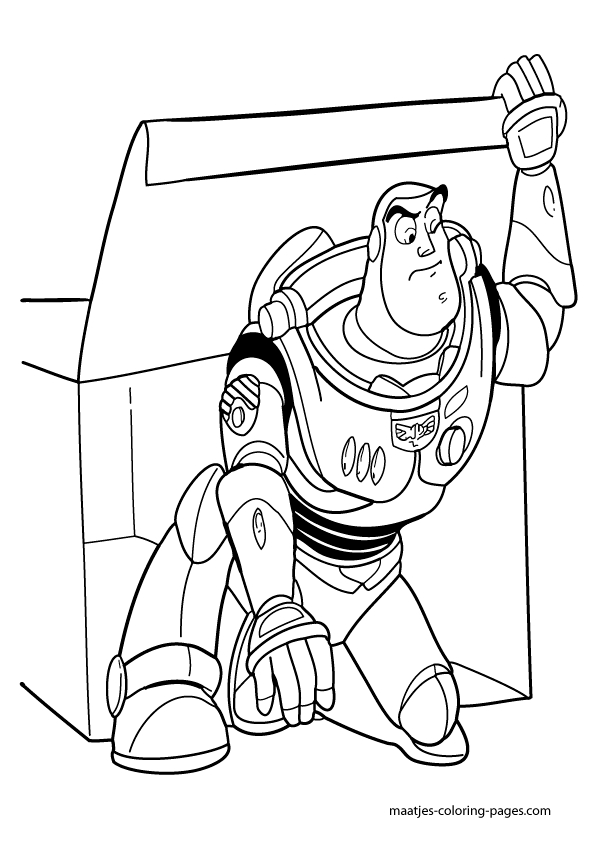Coloriage de la joyeuse bande de Toy Story en pleine aventure