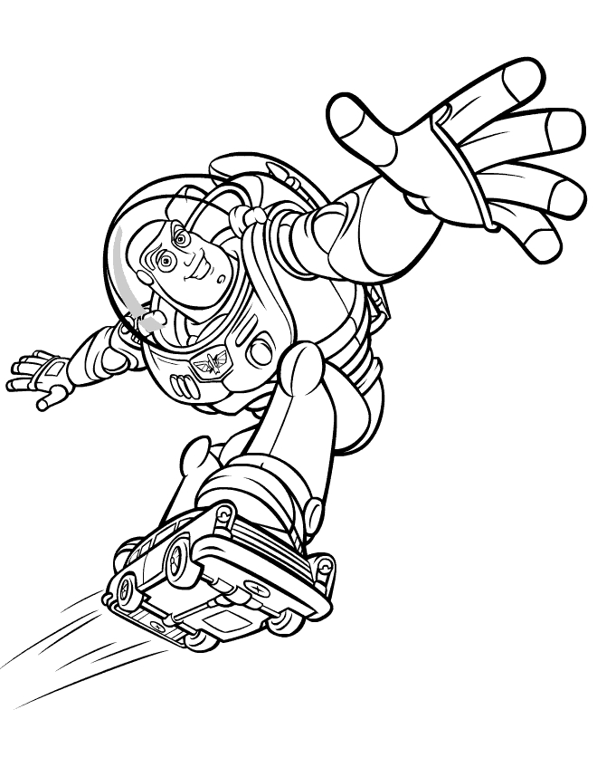 Coloriage de Woody et Buzz dans une scène de Toy Story