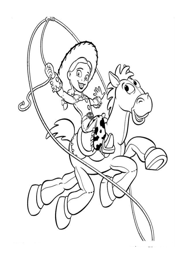Coloriage de personnages de Toy Story dans un décor ludique