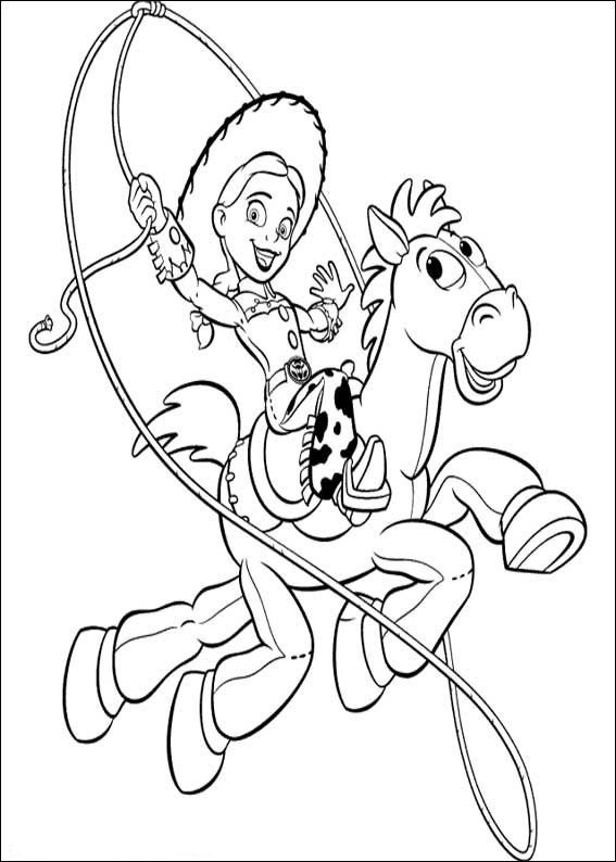 Coloriage de Woody et Buzz Lightyear dans une scène de Toy Story