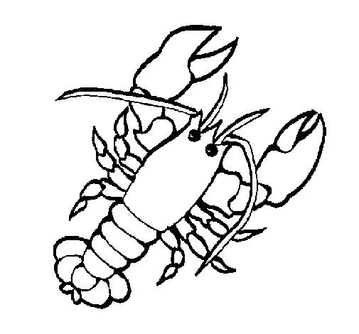 Coloriage d'un homard dans son environnement sous-marin