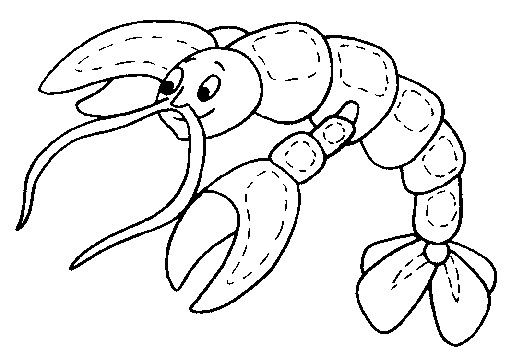 Coloriage d'un homard sur fond marin