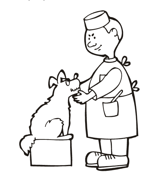 Coloriage d'un hôpital avec des médecins et des enfants