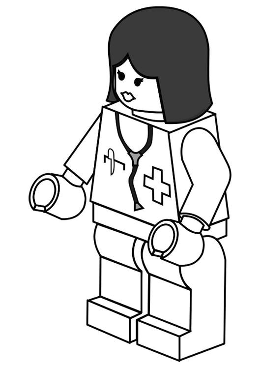 Coloriage d'un hôpital avec des enfants et un médecin