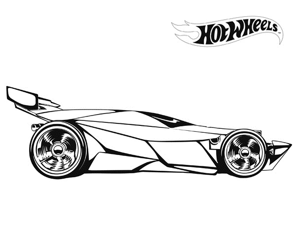 Coloriage d'une voiture Hot Wheels en pleine vitesse sur la route