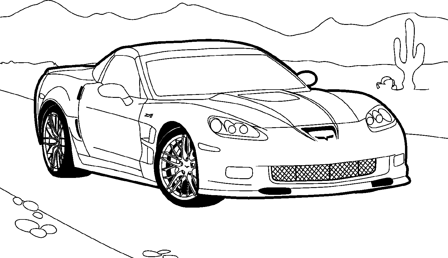 Coloriage d'une voiture Hot Wheels sur une route sinueuse