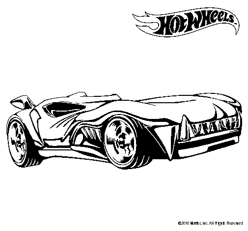 Coloriage d'une voiture Hot Wheels sur une route sinueuse