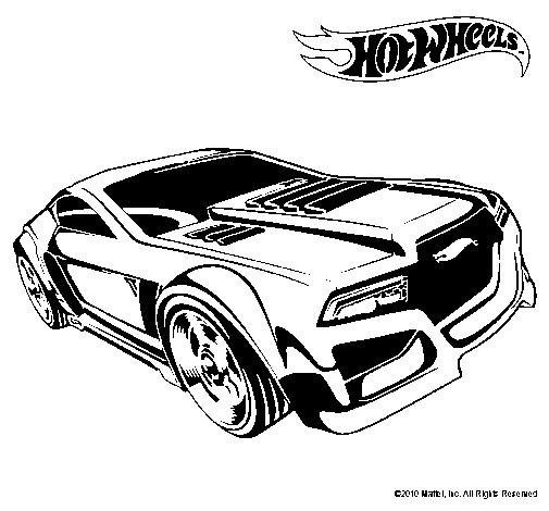 Coloriage d'une voiture de course Hot Wheels sur un circuit dynamique Coloriage d'une voiture de course Hot Wheels sur un circuit dynamique