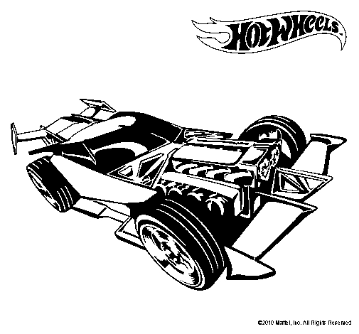 Voiture de course Hot Wheels sur une piste de compétition Voiture de course Hot Wheels sur une piste de compétition