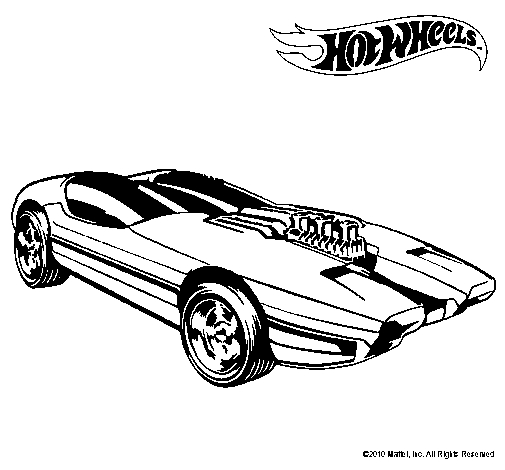Coloriage d'une voiture Hot Wheels en pleine vitesse sur un circuit Coloriage d'une voiture Hot Wheels en pleine vitesse sur un circuit