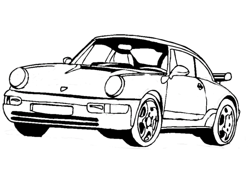 Coloriage d'une voiture de course Hot Wheels sur la route