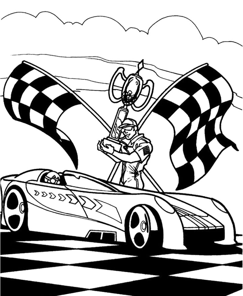 Voiture Hot Wheels en pleine course sur un circuit dynamique
