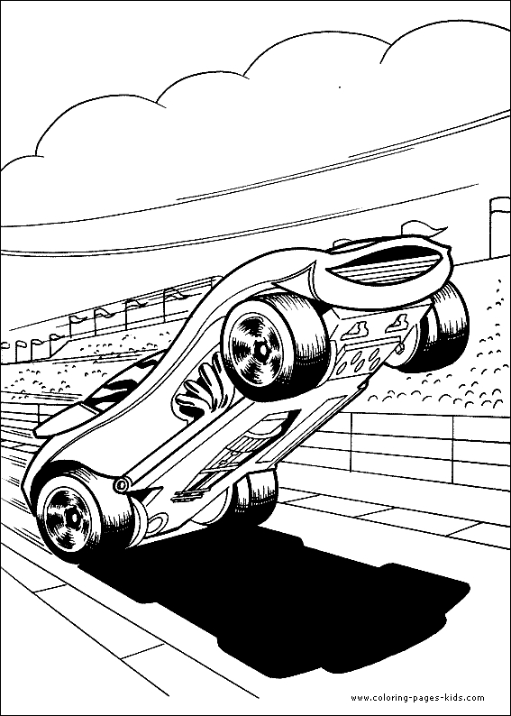 Voiture de course Hot Wheels sur une piste sinueuse