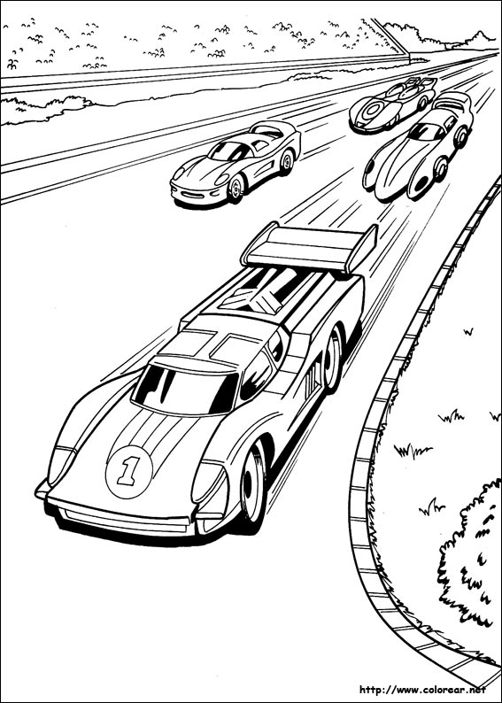 Voiture Hot Wheels sur une piste sinueuse avec des flammes