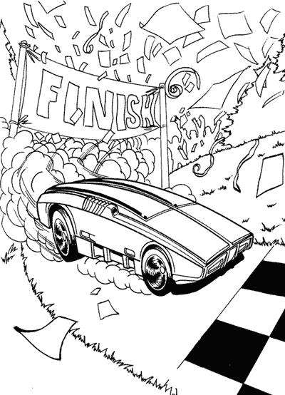 Voiture Hot Wheels sur une piste de course dynamique
