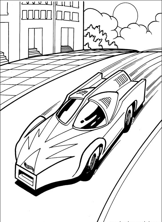 Voiture Hot Wheels en pleine course sur une route sinueuse