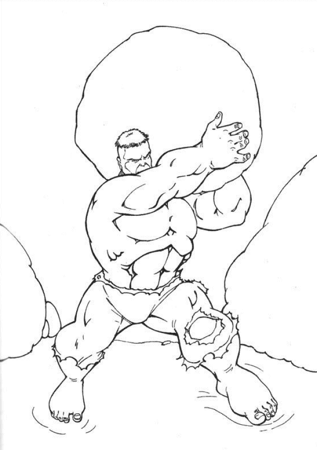 Hulk en pleine action, prêt à défoncer un mur