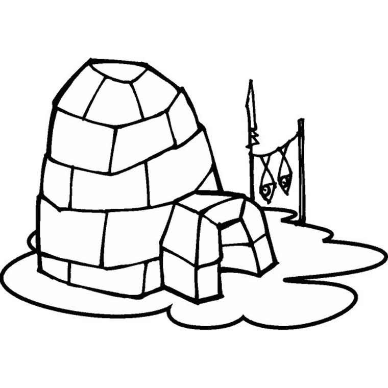 Igloo sous la neige avec un paysage hivernal