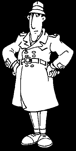 Coloriage de l'inspecteur Gadget en pleine action avec son chapeau emblématique