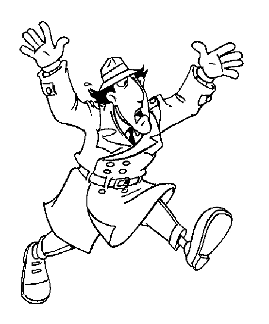 Inspecteur Gadget en pleine action dans une scène humoristique